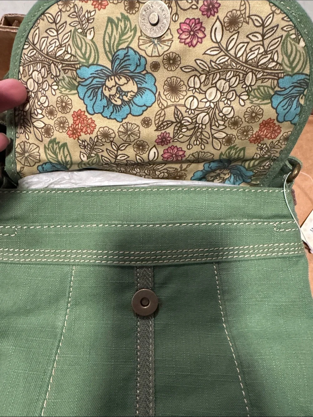 Fossil Olive Green Canvas WinslowFlap Olive Green Crossbody